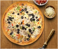 Champignons, ui, paprika en olijven